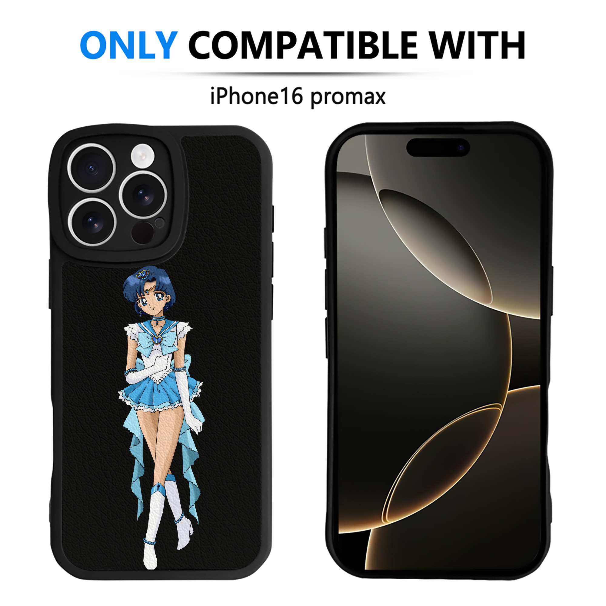 （画像用） 美少女戦士セーラームーン 水野 亜美 みずの あみ Sailor Moon Mizuno Ami 【iPhone 16シリーズ対応】シリコンスマホケース（レザー調） 材質：シリコン